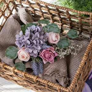 CallaFloral Bouquet Portable Hydrangeas et Roses Artificielles Effet Pluie pour Décoration Maison et Mariage CF02032 - Product Image 4