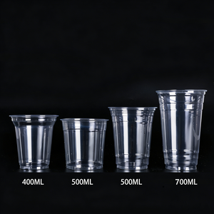 10 12 14 16 20 24oz Custom Printed Logo Disposable Cups Pp Pet Plastic Juice Ice Coffee Wine Beer Milkshake <strong>Glasses</strong> With Lid - Product Image 1