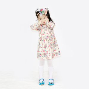 Vestido Básico de Manga Larga con Estampado Digital Personalizado, Ropa de Bebé con Volantes Grandes y Florales para Niña, Invierno - Product Image 4