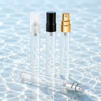Flacons d'échantillons de parfum en verre borosilicate transparent de qualité supérieure, 5 ml, avec vaporisateur à fine brume, pour parfums de luxe