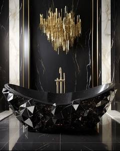 อ่างอาบน้ำอะลูมิเนียมทันสมัย ทนทาน ตกแต่งคริสตัล ดีไซน์รูปทรงแปลกตา สำหรับการพักผ่อนสุดโรแมนติกระดับไฮเอนด์ - Product Image 4