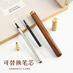 Stylo à bille en bois avec pointe en laiton, gravure de logo personnalisée, cadeau promotionnel d'entreprise - Product Image 2