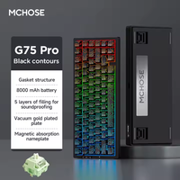 Mmemilih G75 Pro disesuaikan 3 mode nirkabel belanja online 75% Keyboard mekanis Bluetooth nirkabel Keyboard game
