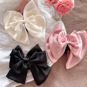 Pince à cheveux en plastique avec nœud en satin français, décoration douce pour mariage et bal de promo pour femmes - Product Image 3