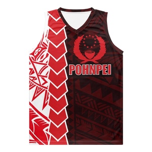 Vêtements de basket-ball pour hommes, tatouage polynésien <span class=keywords><strong>Totem</strong></span> Pohnpei vêtements de basket-ball personnalisés pour hommes, vente en gros gilet débardeur - Product Image 3