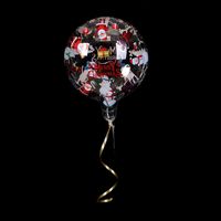 Fournisseur en gros de ballons Bobo transparents imprimés de Noël de 20 pouces, ballons ronds en PVC transparents, décoration de fête de Noël