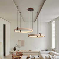 Lampes suspendues en pierre naturelle de style, anneau en travertin, luminaire suspendu, salon, salle à manger, décoration intérieure, lustres