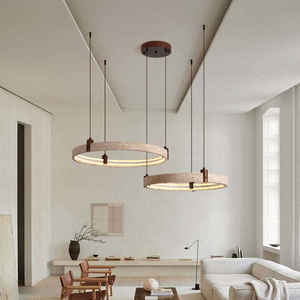 โคมไฟหินธรรมชาติทรงวงแหวน โคมไฟห้อยเพดานสำหรับห้องนั่งเล่น ห้องรับประทานอาหาร ของตกแต่งบ้าน - Product Image 6