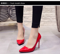 Tendances Mode : Escarpins Rouges à Talons Aiguilles pour Mariage, Élégants, en Cuir Verni, à Enfiler, pour le Bureau, Printemps-Été-Hiver