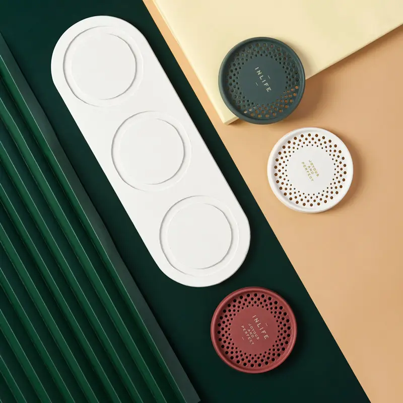 Diatom ooze fincan depolama raf mutfak yaratıcı Coaster 3 bardak süzgeç standı