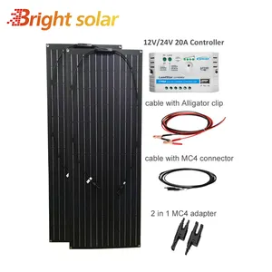 Sistem panel surya Off Grid 200w, KIT panel surya penggunaan portabel untuk TV kulkas LED