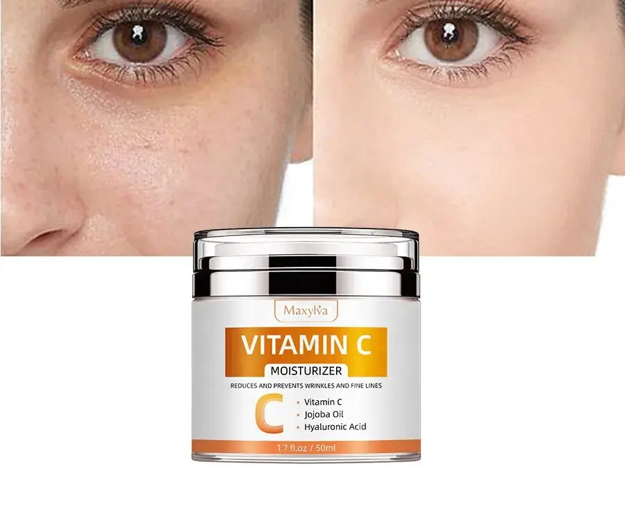 Crème de vitamine C Blanchiment du visage, éclaircissant, hydratant, raffermissant, Crème blanchissante pour le visage à la vitamine C