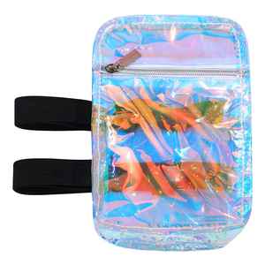 여성용 조절 가능한 스트랩 다리 하네스가있는 도매 카니발 다리 가방 홀로그램 허벅지 가방 무지개 빛깔의 하이킹 여행 다리 팩 - Product Image 1