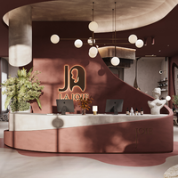 Jeu de meubles pour onglerie Custom Nail Shop Front Desk Design raffiné Aménagement intérieur de salon Décoration