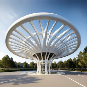 Gazebo Grande de Acero Inoxidable para Exteriores, Escultura Personalizada de Fábrica para Patios de Viviendas, Áreas Residenciales, Pasillos de Paisajes de Formas Irregulares - Product Image 1