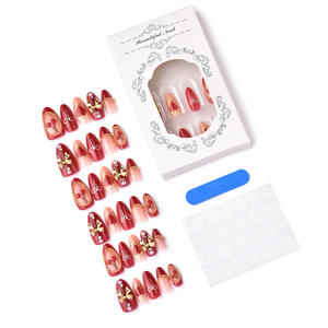 <span class=keywords><strong>Uñas</strong></span> Postizas Románticas para el Día <span class=keywords><strong>de</strong></span> <span class=keywords><strong>San</strong></span> <span class=keywords><strong>Valentín</strong></span>, Forma Almendrada, Rojo Rosado, Cobertura Completa, con Diseño <span class=keywords><strong>de</strong></span> Cerezas, Calidad <span class=keywords><strong>de</strong></span> Salón, Reutilizables - Product Image 4