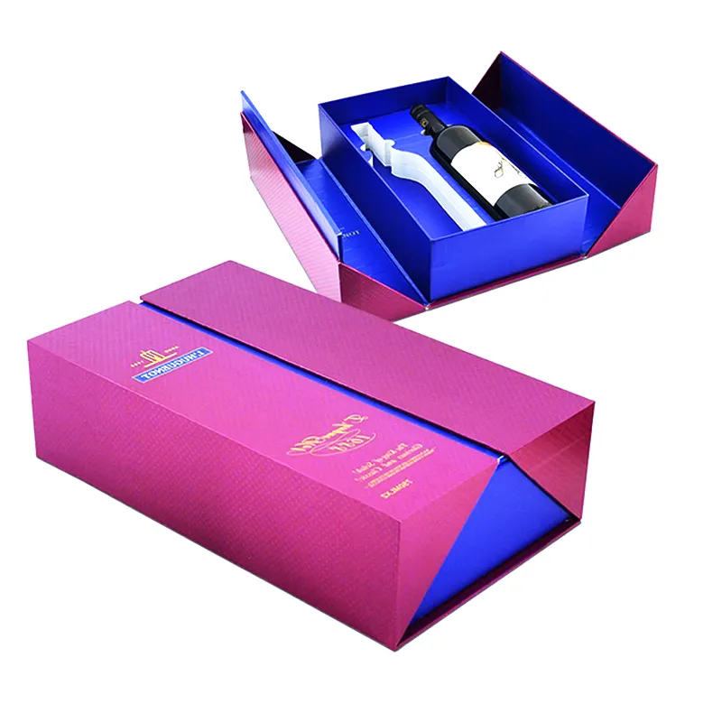 Coffret cadeau de luxe personnalisé pour vin champagne carton ondulé boîtes rigides faites à la main emballage en carton pour boissons mini jus de fruits