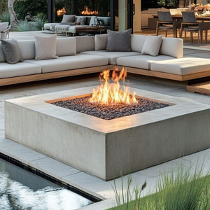 Table de foyer extérieur autoportante en acier moderne de qualité supérieure avec télécommande pour la chaleur des fêtes de jardin - Product Image 1