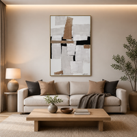 Nouvelle Peinture Murale Abstraite Minimaliste sur Toile, Affiche et Impression Murale Moderne avec Lin pour Décoration Intérieure