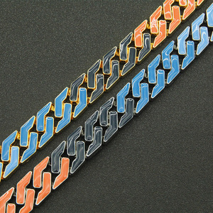 Locomotive Colorful Wide Cuban <b>Bracelet</b> <b>Bracelet</b>, Hipster Nightclub Hip-hop Decorative <b>Bracelet</b> Tanjing - Product Image 4