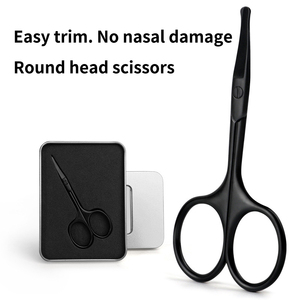 Groothandel Roestvrij Staal Gebogen Ronde Verzorging Kleine Wenkbrauw Knippen Ronde Tip Make-Up Schoonheid Neus Haar Wenkbrauw Schaar - Product Image 3
