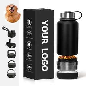 Bouteille <span class=keywords><strong>d</strong></span>'<span class=keywords><strong>eau</strong></span> 3-en-1 en acier inoxydable pour animaux de compagnie, gourde de voyage pour chien, offre spéciale - Product Image 2