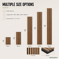 Panneau mural acoustique MORLENX en MDF à lattes, absorption acoustique, support en feutre, design européen moderne pour hôtel, bureau, villa, intérieur