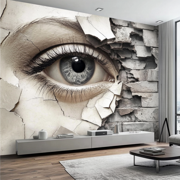 3D Visual Modern Waterproof Shock Eye Wallpaper Home Office Wall Decoration Non-woven Peel and Stick