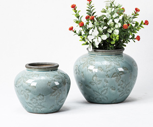 Jarrón de Cerámica Art <span class=keywords><strong>Deco</strong></span> con Esmalte Agrietado y Diseño de Granos de Fresa, Decoración Contemporánea para el Hogar, Opciones de Varios Tamaños, Color de Granos Intercambiable - Product Image 3