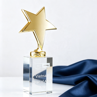 Trophée étoile en cristal gravé sur mesure, récompense étoile en cristal de luxe, logo personnalisé, cérémonie d'entreprise, prix de reconnaissance professionnelle