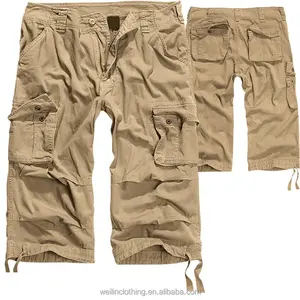 Benutzer definierte mehrere Taschen Utility Vintage 3/4 Länge Cargo-Shorts für Männer