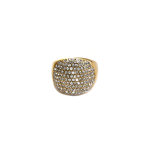 Anillo de Cristal, Acero Inoxidable 316L, Chapado en Oro PVD, Completamente Adornado con Circonitas, Joyería para Mujer - Product Image 2