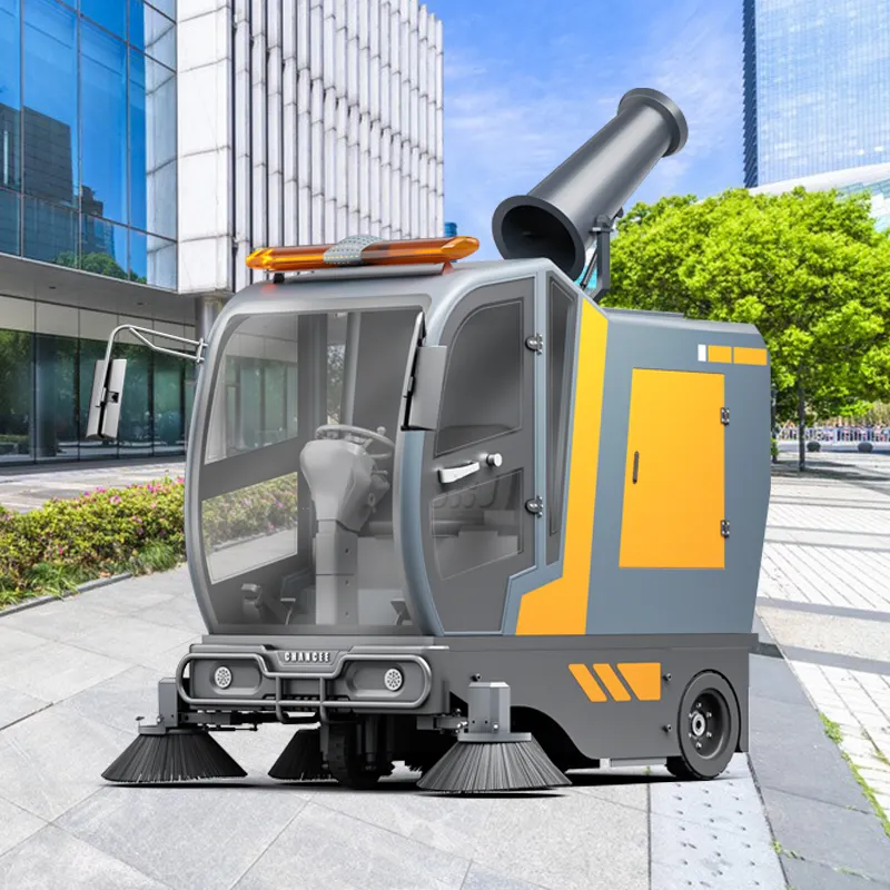 Chancee U200C Tudo Fechado Industrial Elétrica Pavimento Sweeper Condução Road Sweeper Máquina De Limpeza De Rua