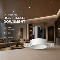 Plafonnier LED COB moderne 12W sans cadre, luminaire encastré 75mm pour intérieurs bois et métal LP-FX7584-RTB-23-1