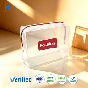Pochette de voyage personnalisée en EVA transparent avec fermeture éclair, étanche, écologique, grande capacité, pour produits de beauté et soins de la peau, marque de luxe - Product Image 1