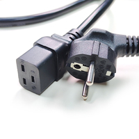 Cable de Alimentación CEE7/7 a IEC C19, Cable de PVC de 2.5mm2, Cable de Alimentación IEC 60320 C19, Cable de Alimentación CA para Servidores y PDU