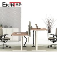 Bureau de travail électrique réglable, design moderne, table d'étude à domicile avec pieds de table pour e-sport