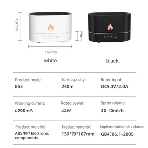 Flame Ultrasonic Humidifier Portable <b>Aroma</b> <b>Diffuser</b> with LED Light & Essential Oil <b>Diffuser</b> for Hotel & Car Use 200ml Capacity - Product Image 4