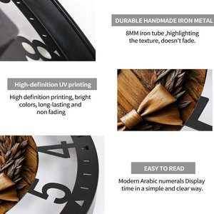 <span class=keywords><strong>Orologio</strong></span> da <span class=keywords><strong>Parete</strong></span> in Ferro Stile Antico da 25cm con Vernice Effetto Invecchiato e Texture Visibile - Product Image 4