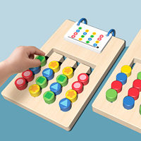 Juegos de laberinto de cuatro colores Montessori, tablero de rompecabezas deslizante a juego con forma de Color, juguetes educativos de aprendizaje para niños y niñas