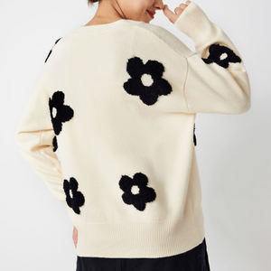 Suéter de Mujer con Logotipo Personalizado OEM y ODM, Patrón Bordado, Prenda de Punto, Suéter de Invierno, Cárdigan de Punto para Mujer - Product Image 5