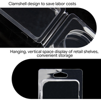 Emballage personnalisable en blister pour pièces commémoratives en PET recyclé, design coquille, boîte pliable en plastique transparente pour marque