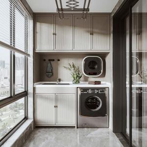 Mueble <span class=keywords><strong>de</strong></span> Lavandería Multifuncional Personalizado para Balcón Exterior, con Lavabo <span class=keywords><strong>de</strong></span> Metal Anticorrosión - Product Image 1