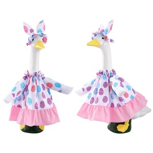 Tenues de Pâques pour Statues d'Oies, Costumes d'Oies de Porche, Robes à Imprimé Floral, Vêtements Mignons pour Oies, Décoration de Jardin et de Maison - Product Image 2