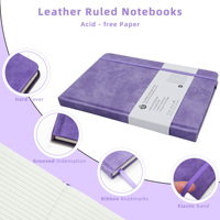 Journal en cuir personnalisé A5, couverture rigide, avec papier ligné pour la prise de notes quotidiennes