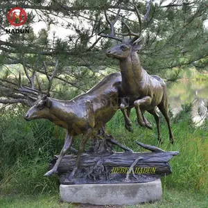 出售山地或山地装饰纪念真人大小青铜鹿雕像和麋鹿雕塑