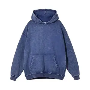 Yeni gelmesi özel logo ağır Vintage yıkama hoodie erkek asit yıkama Hoodie artı boyutu erkek kazak Hoodie