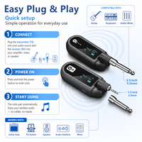 Système audio sans fil, émetteur-récepteur sans fil UHF à faible latence spécifique pour guitare/instrument, audio 6,35/3,5 mm