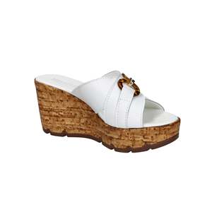 Sandalo con Zeppa Novaflex da Donna Verceia in Pelle Bianca con Tacco in Sughero per l'Estate - Product Image 5