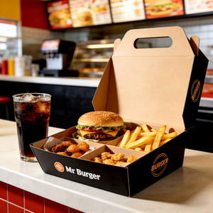 Cajas de Cartón Corrugado Ecológicas Personalizadas al por Mayor para Comida Rápida, Pollo Frito, Arroz, Papas Fritas, Hamburguesas Desechables Biodegradables - Product Image 2